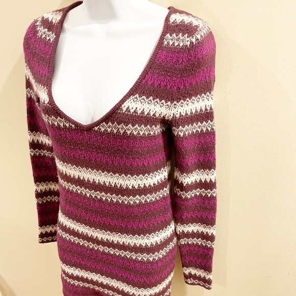 Free People Fair Isle Sweater Tunic Purple Size Small - Picture 6 of 15